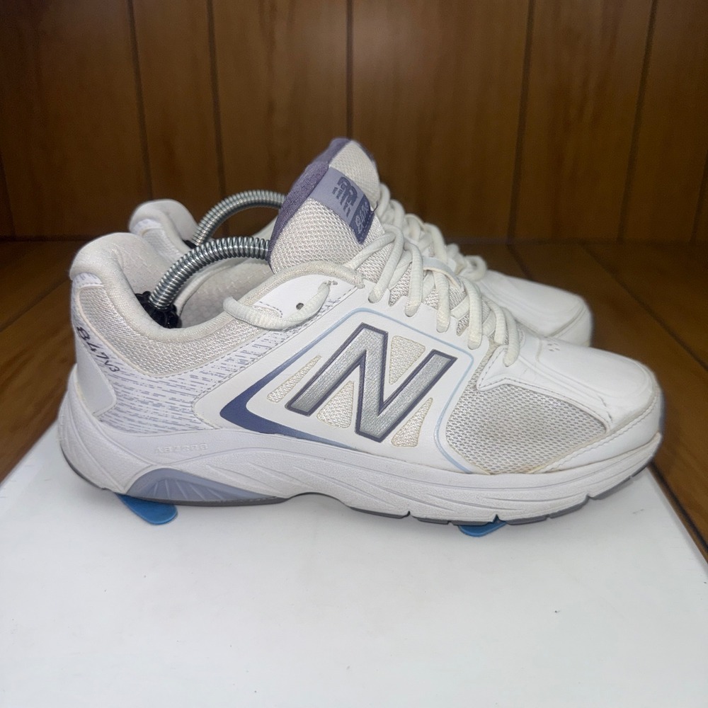 New Balance 847v3 Walking Shoes‎ Womens 7 White Silver Purple WW847WT3 Rollbar